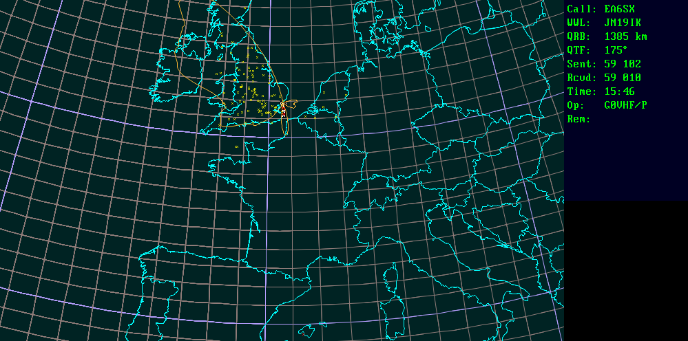 Polar map for 70 MHz