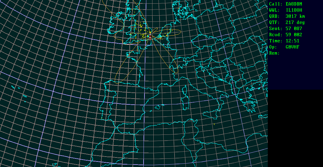 Polar map for 70 MHz