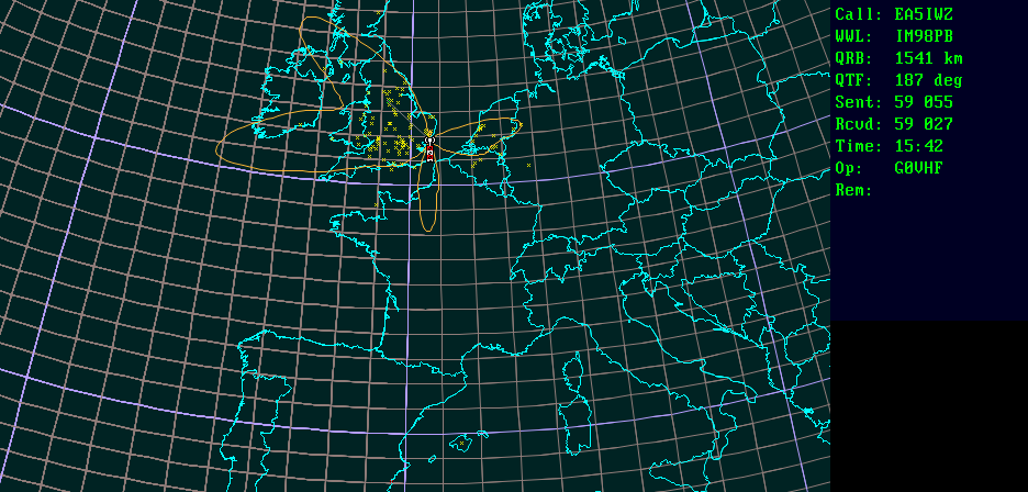 Polar map for 70 MHz