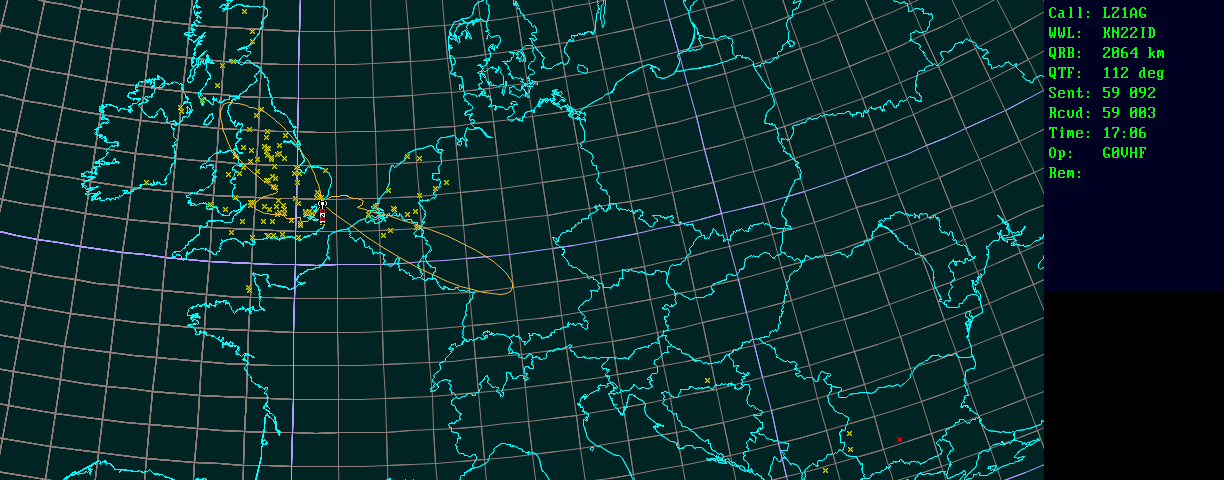 Polar map for 70 MHz